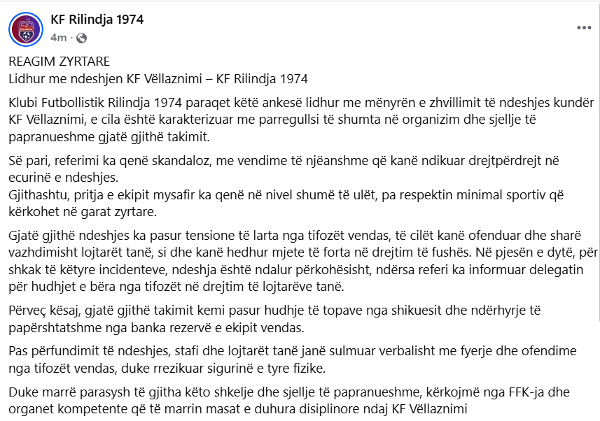 Reagim - Rilindja 1974